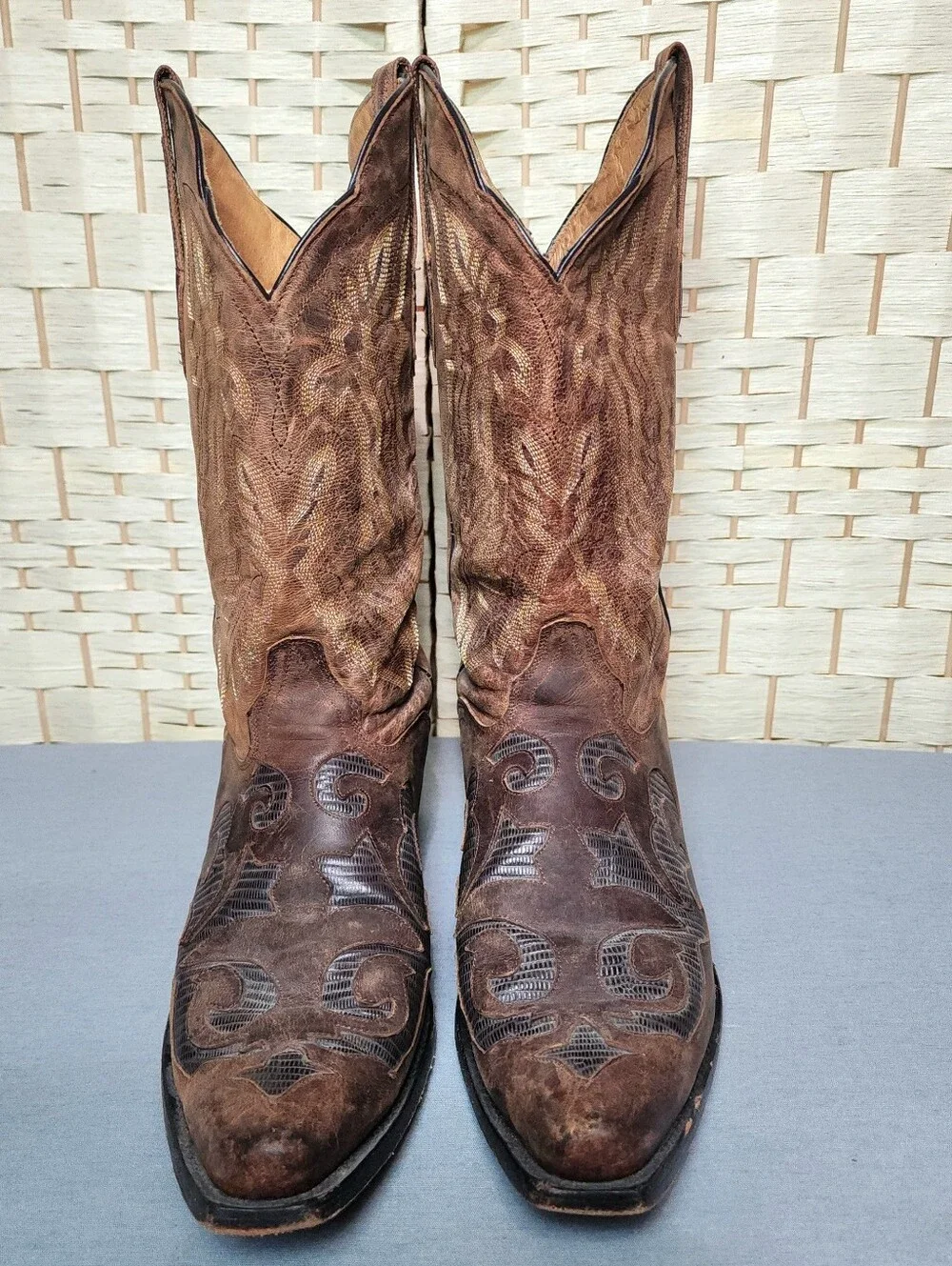 J.B. Dillon Men’s Genuine Goat Skin JBM2213 Brown Cowboy Western Boots Size 12D